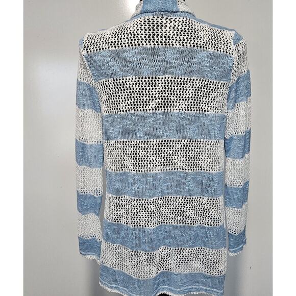 Retro Threads Womens Small Stripe Open Front Cardigan Coastal Cowgirl Pastel - Picture 2 of 10